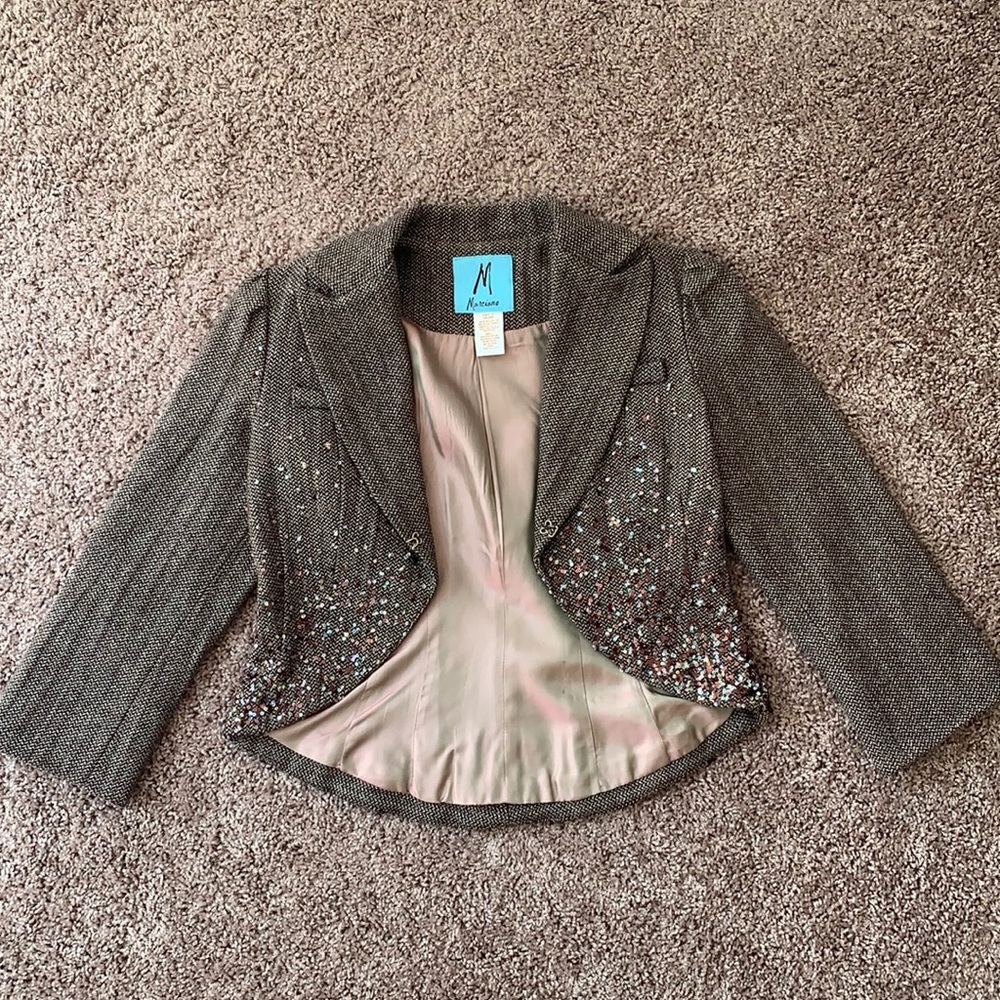 Marciano brown/tan tweed blazer